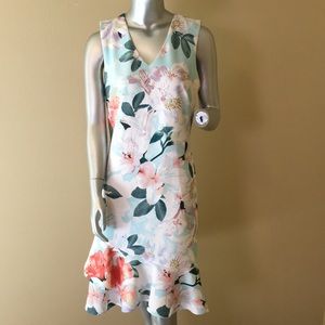 CALVIN KLEIN | Floral Flounce Dress